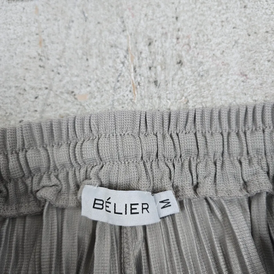BÉLIER GREY PLEATED TROUSERS WITH ELASTIC WAIST – WOMENSWEAR