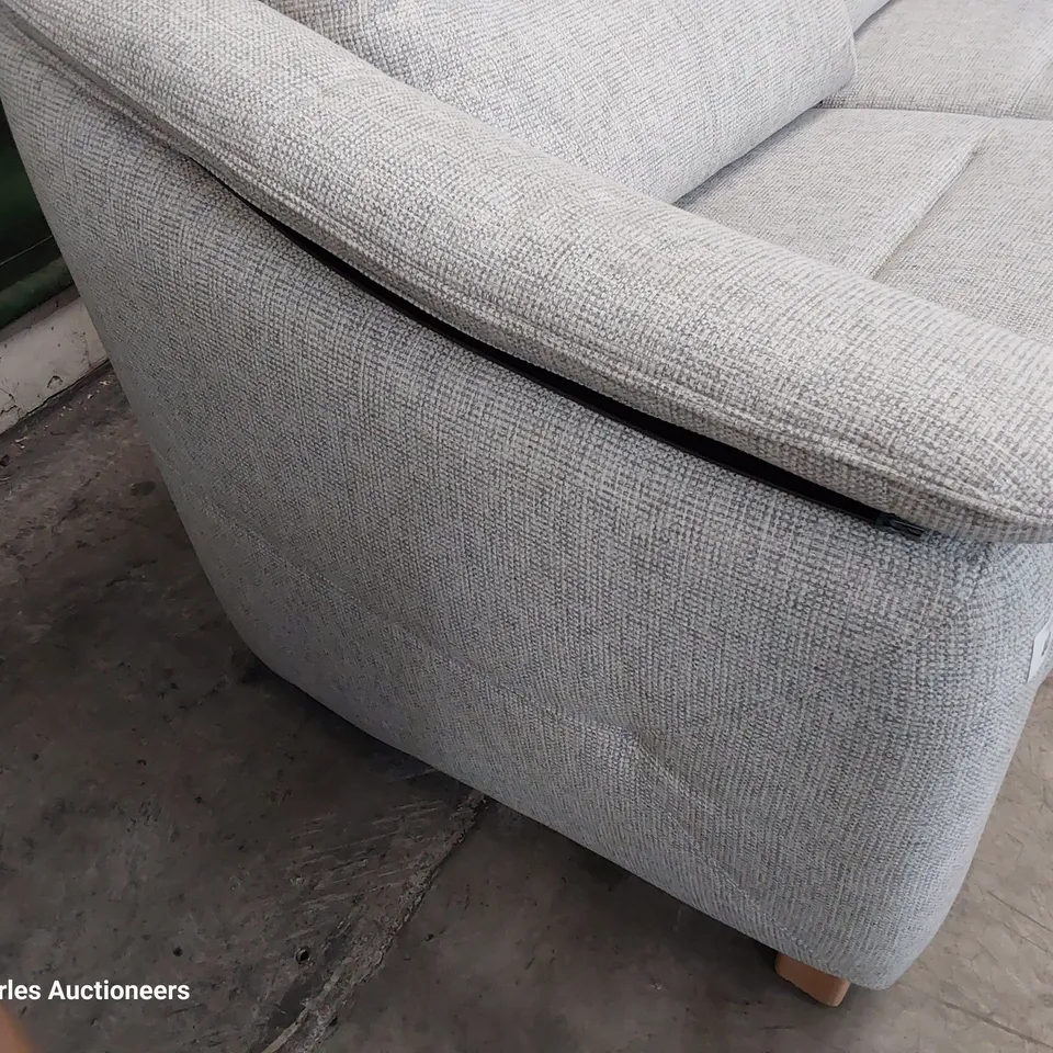 QUALITY BRITISH DESIGNER G PLAN JACKSON THREE SEATER SOFA ROCHE CLOUD FABRIC 