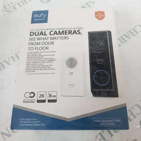 BOXED AND SEALED EUFY SECURITY 2 IN 1 BATTERY OR WIRED POWERED VIDEO DOORBELL DUAL CAMERAS