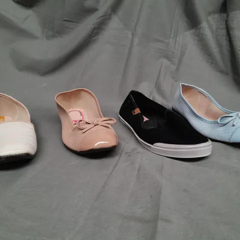 BOX OF APPROX 40 ASSORTED SLIP ON SHOES IN VARIOUS SIZES & COLOURS