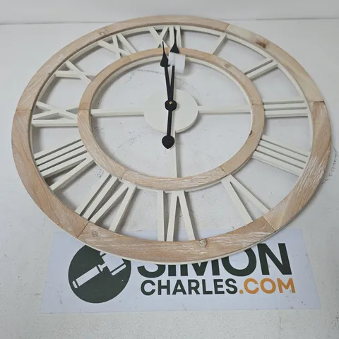 HOMETIME SHABBY CHIC WALL CLOCK WITH CUT-OUT DIAL