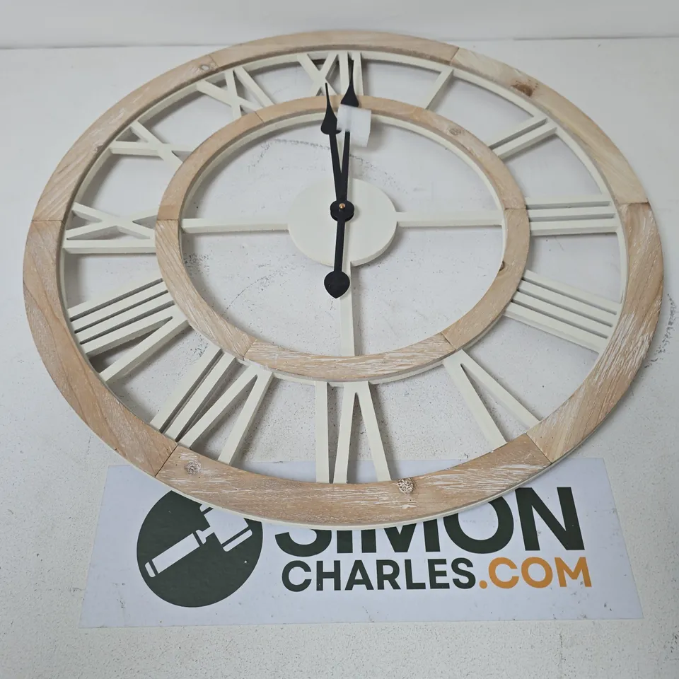 HOMETIME SHABBY CHIC WALL CLOCK WITH CUT-OUT DIAL