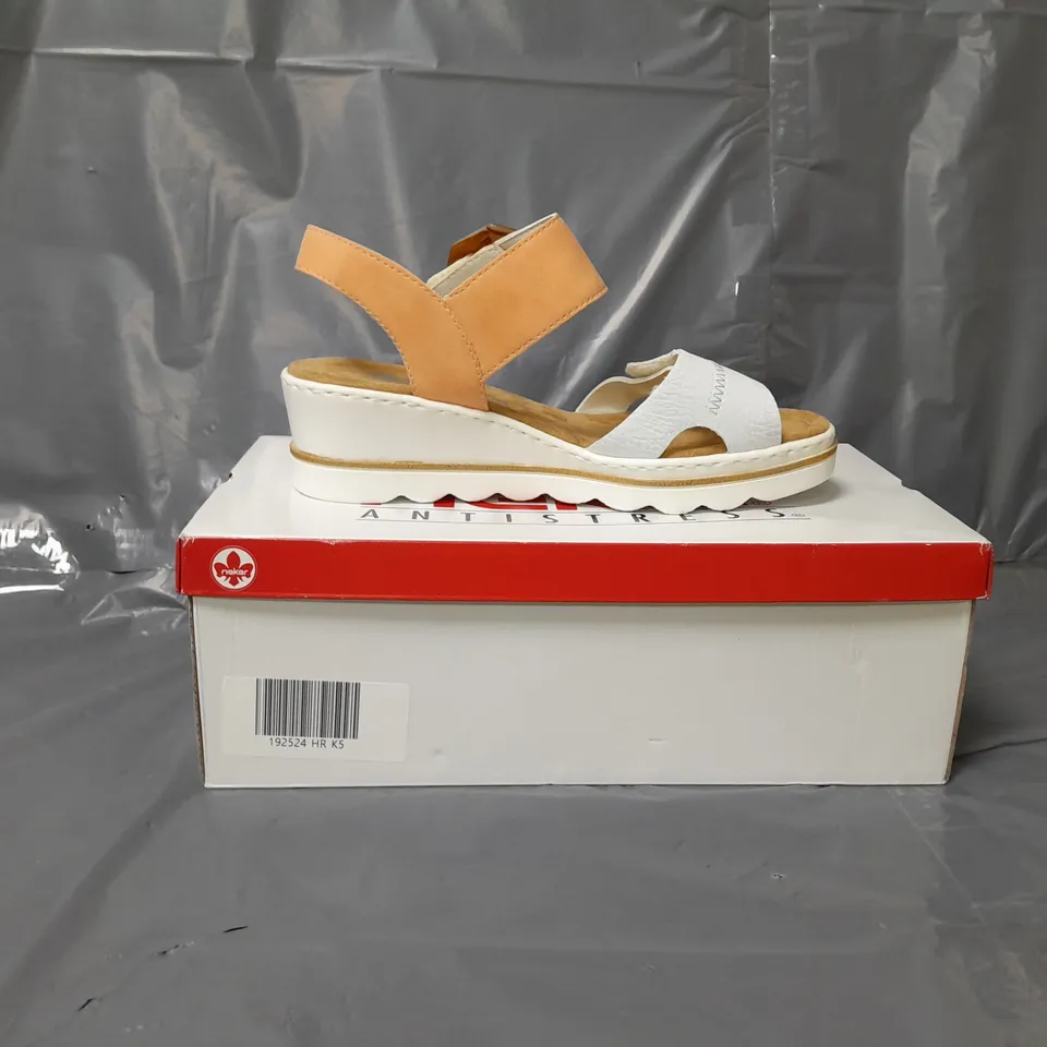 RIEKER WEDGE BUCKLE SANDALS APRICOT SIZE 5