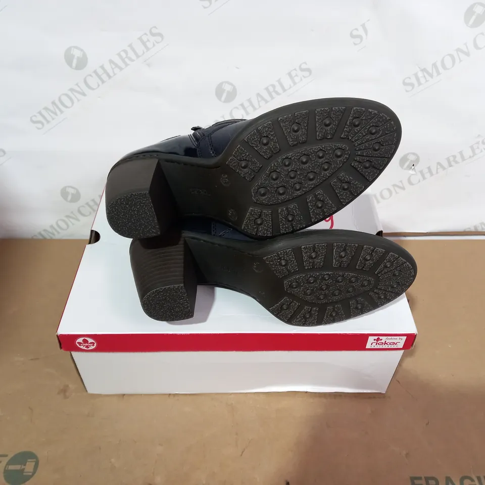 BOXED PAIR OF RIEKER HEELED BOOTS - SIZE 38