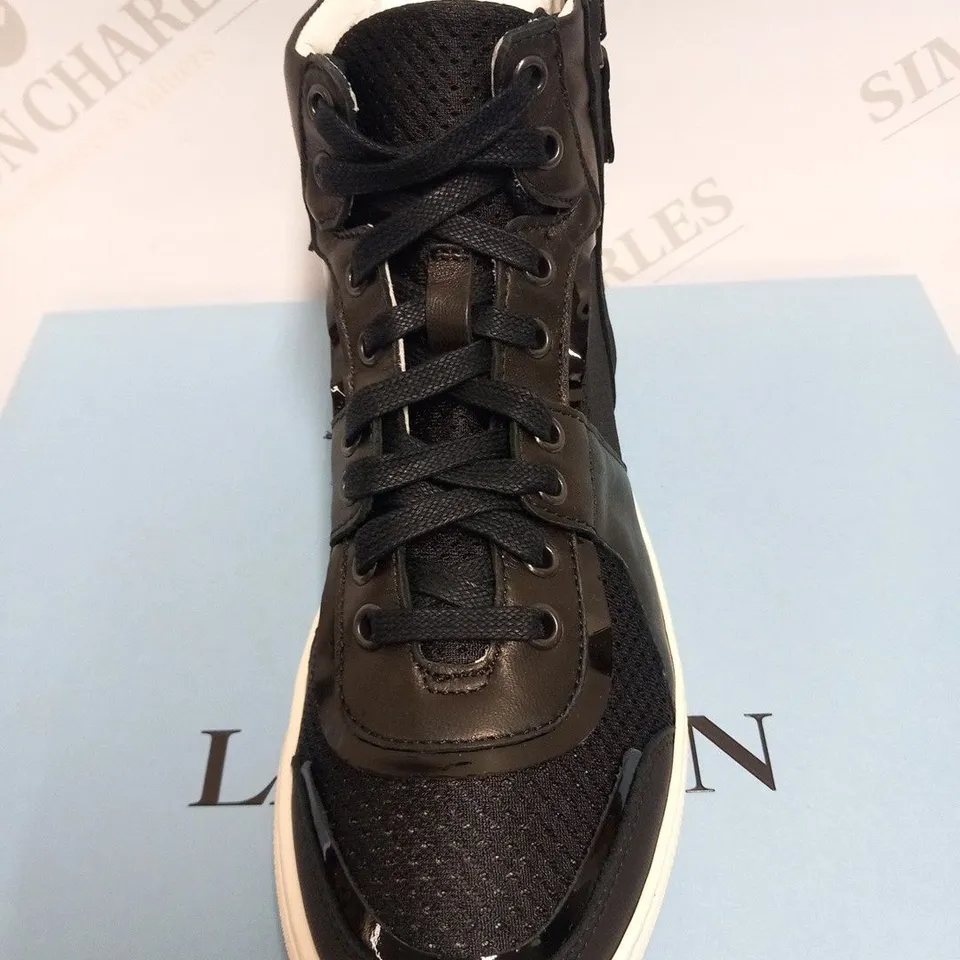 BOXED LANVIN HIGH TOP SNEAKER BLACK SIZE 38