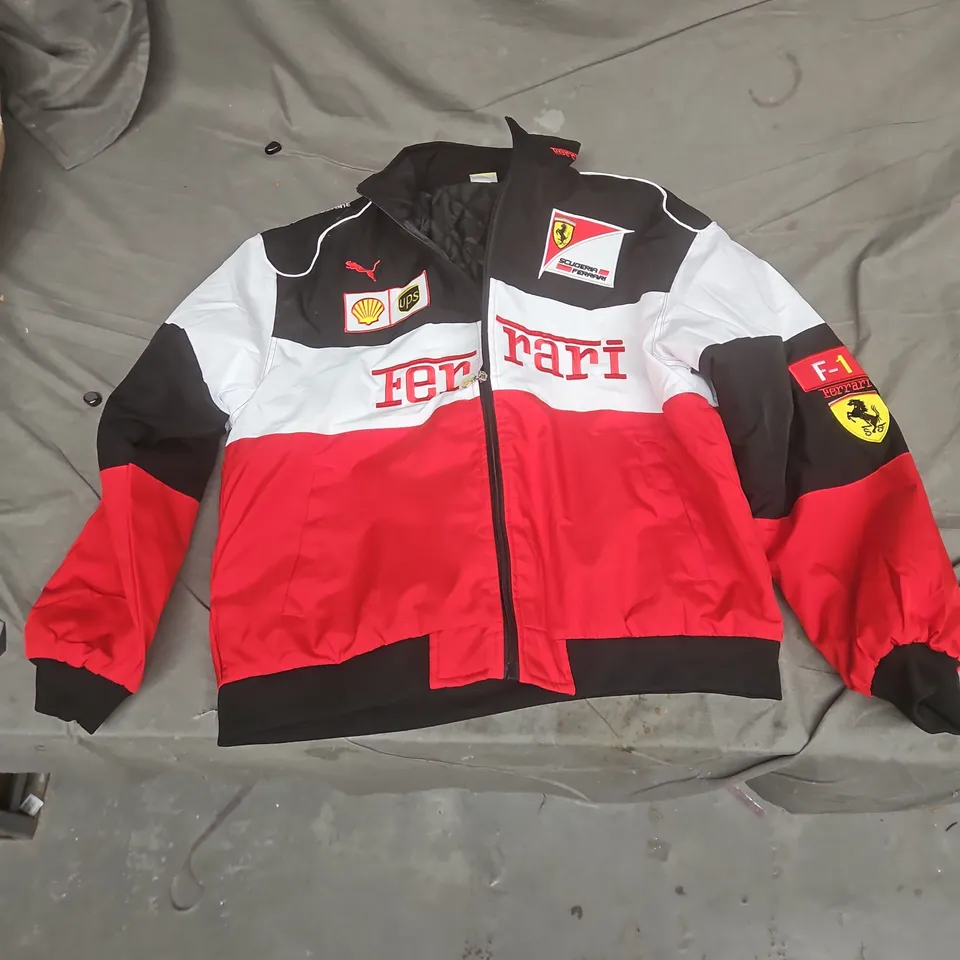 PUMA X FERRARI SCUDERIA RACING JACKET – MEN'S XL – RED/BLACK/WHITE