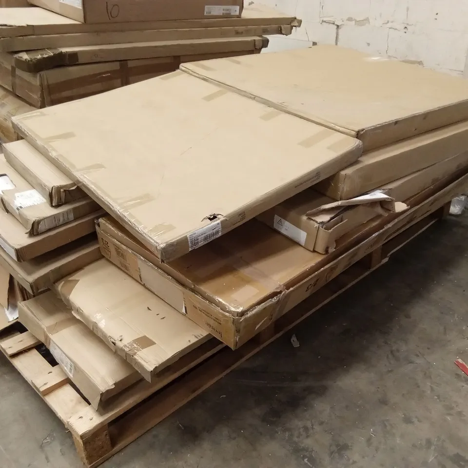 PALLET OF ASSORTED INCOMPLETE FURNITURE PARTS AND PIECES 