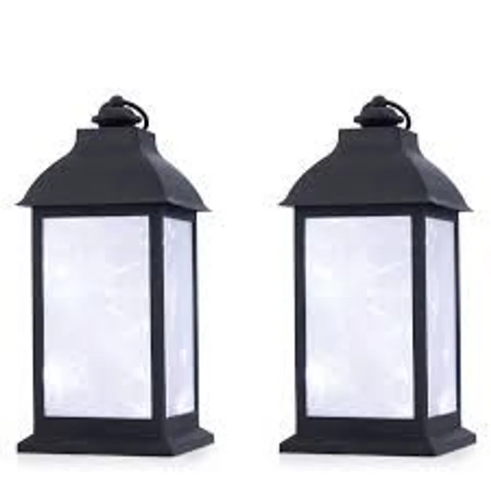 HOME STORIES SET OF 2 LED INDOOR/OUTDOOR LANTERN