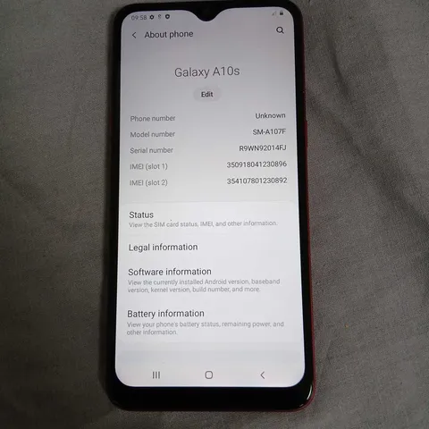 SAMSUNG GALAXY A10S SMARTPHONE – RED (SM-A107F/DS)