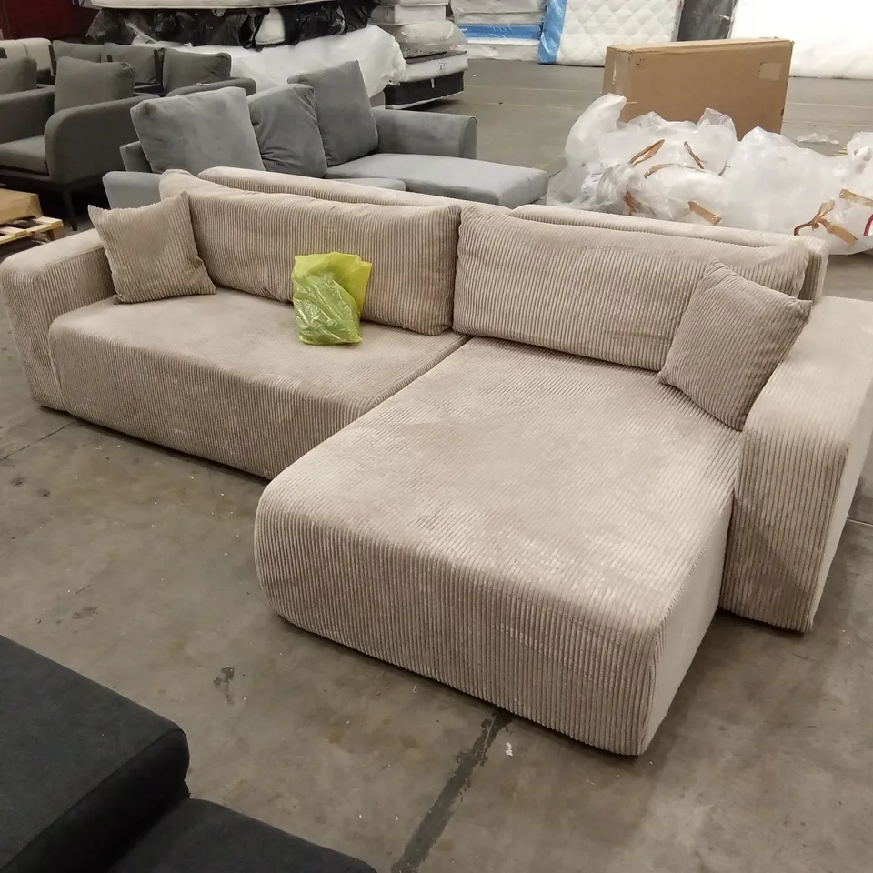 PIANO MAXI RIBBED CORDUROY CORNER SOFA BED