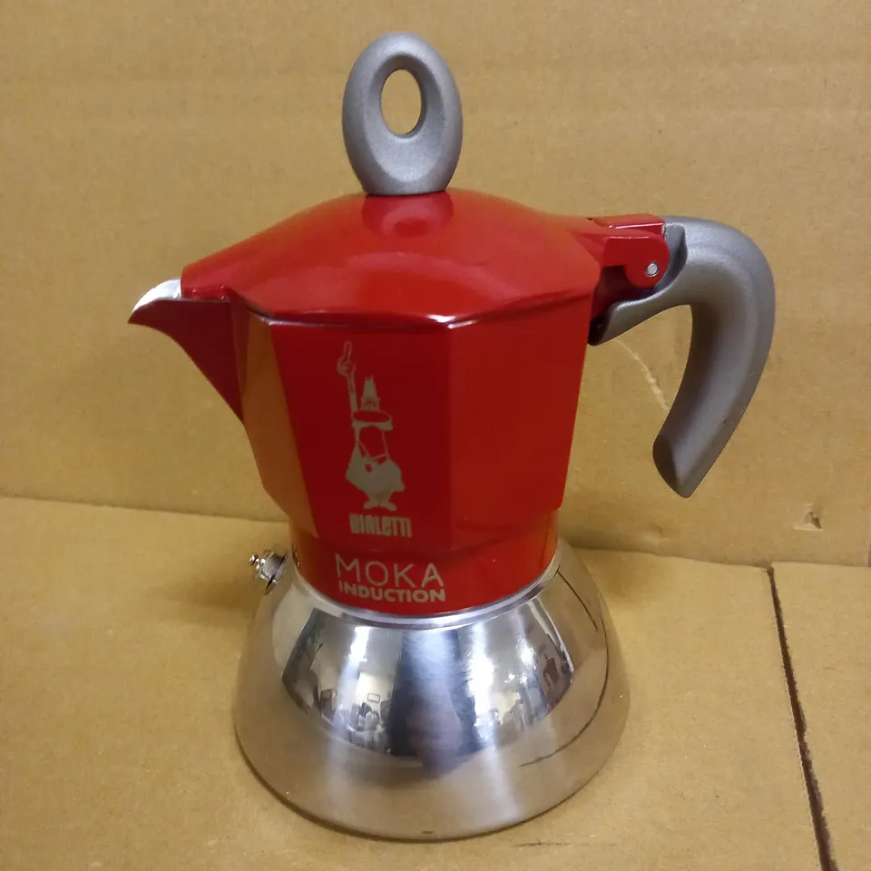 BIALETTI NEW MOKA INDUCTION COFFEE MAKER, 100 MILLILITERS, ALUMINIUM, RED