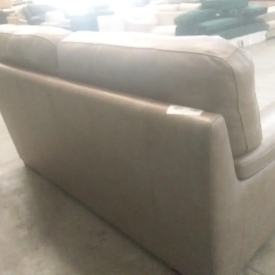 DESIGNER ITALIAN MADE VIRGILIO TAN LEATHER 2 SEATER SOFA