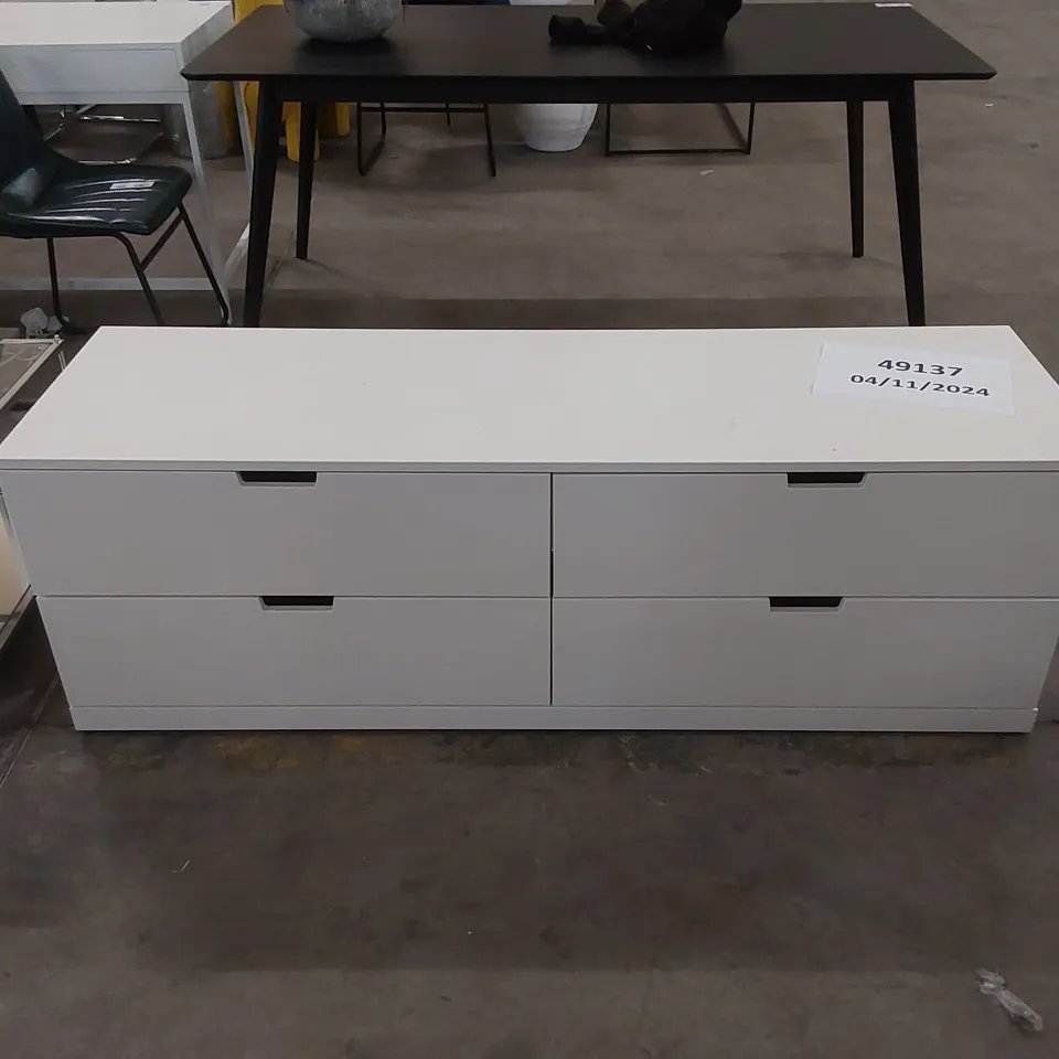 IKEA LOWBOARD 4-DRAWER TV UNIT - WHITE