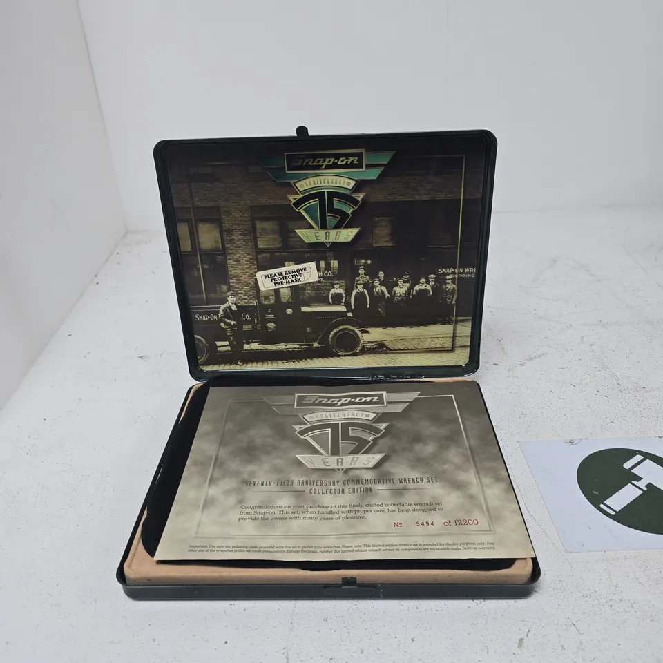 SNAP-ON 75TH ANNIVERSARY COMMEMORATIVE WRENCH SET – 6-PIECE IN DISPLAY CASE