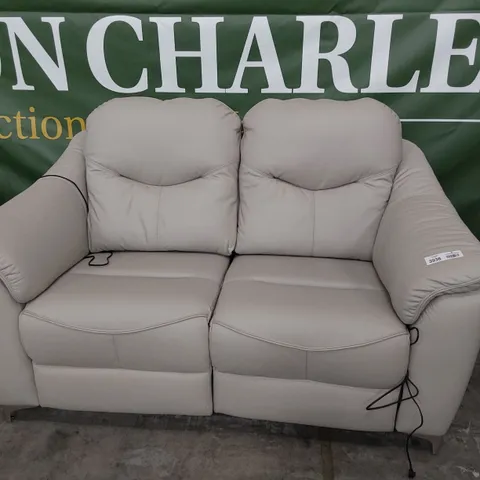 QUALITY BRITISH DESIGNER G PLAN JACKSON POWER RECLINING TWO SEATER SOFA CAMBRIDGE CLOUD LEATHER 
