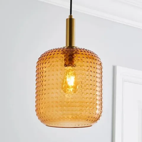 BOXED AMBER RETRO PENDANT LIGHT