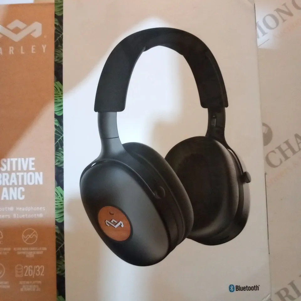 BOXED HOUSE OF MARLEY POSITIVE VIBRATION XL ANC BLUETOOTH HEADPHONES EM-JH151-SB