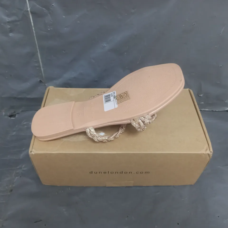 DUNE LONDON LASSA EMBELLISHED SANDALS BLUSH SIZE 6
