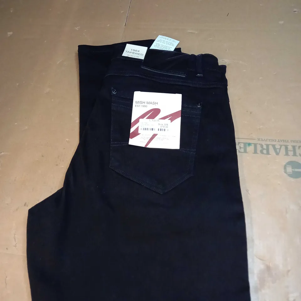 MENS MISH MASH HAWKER BLACK JEANS SIZE 32S