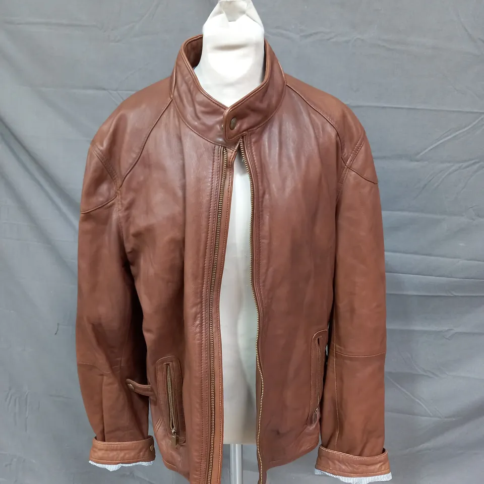 MASSIMO DUTTI BROWN ZIP JACKET - XL