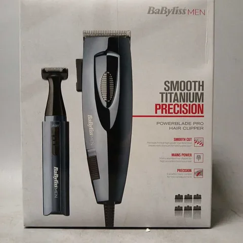 BOXED BABYLISS MEN SMOOTH TITANIUM HAIR CLIPPERS