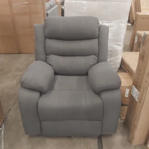 QUALITY DESIGNER FABRIC UPHOLSTERED MANUAL RECLINING ARMCHAIR 