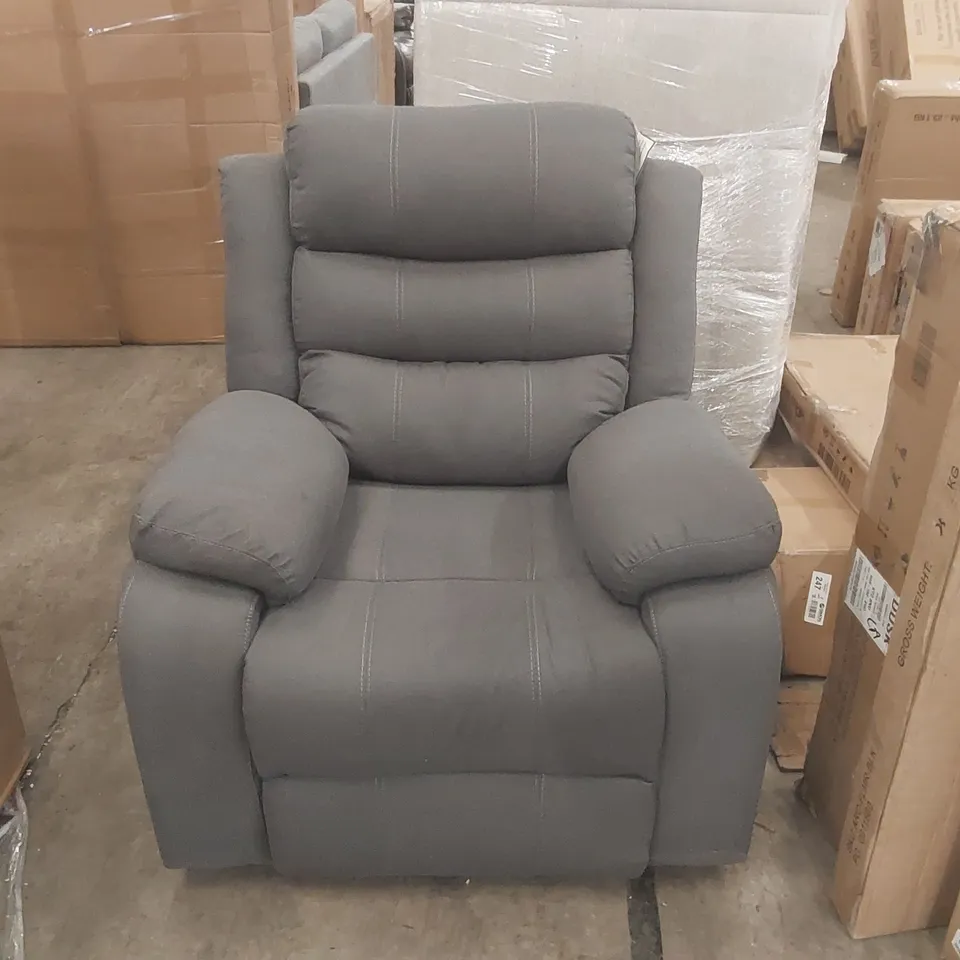 QUALITY DESIGNER FABRIC UPHOLSTERED MANUAL RECLINING ARMCHAIR 