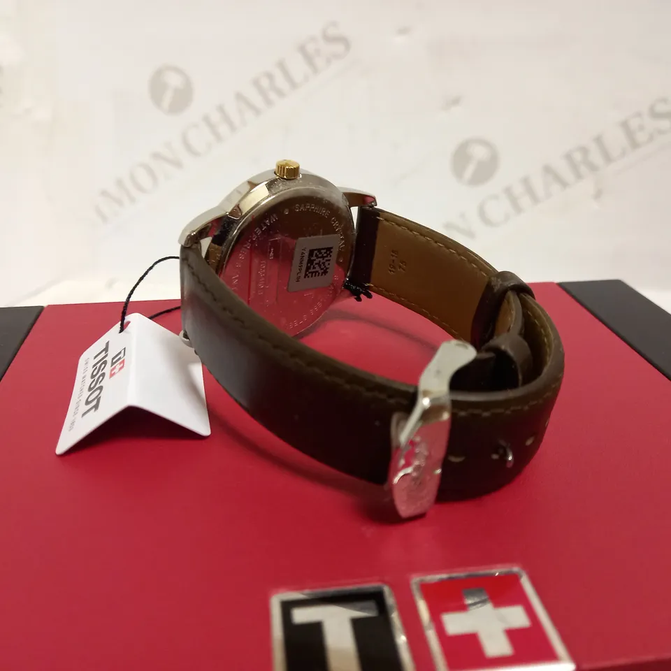 TISSOT-STYLE LEATHER STRAP WATCH