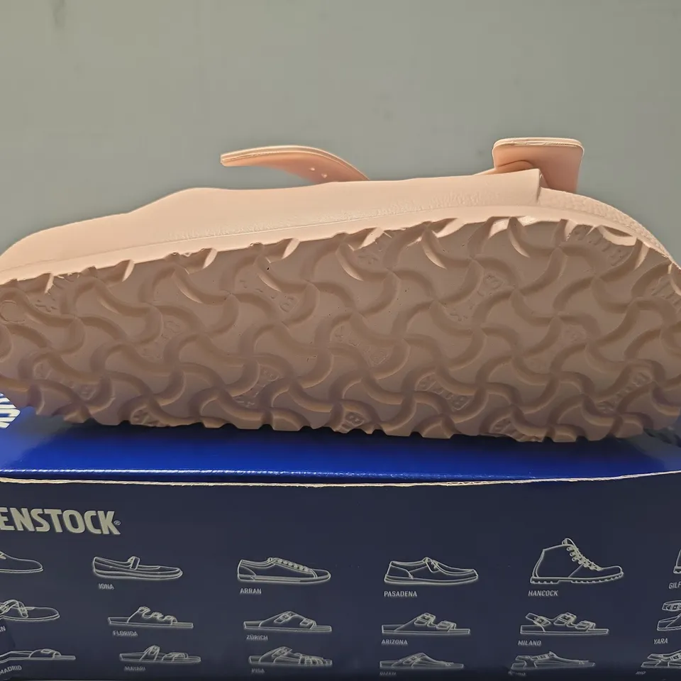 BOXED PAIR OF BIRKENSTOCK ARIZONA EVA SANDALS IN PINK - UK 5