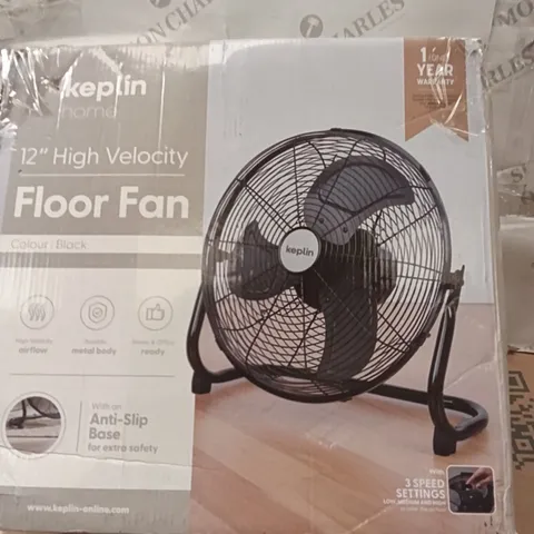 BOXED KEPLIN FLOOR FAN BLACK