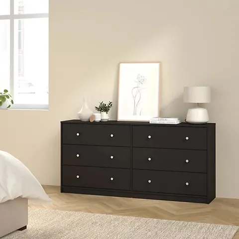 BOXED MAY CHEST OF 6 DRAWERS - BLACK