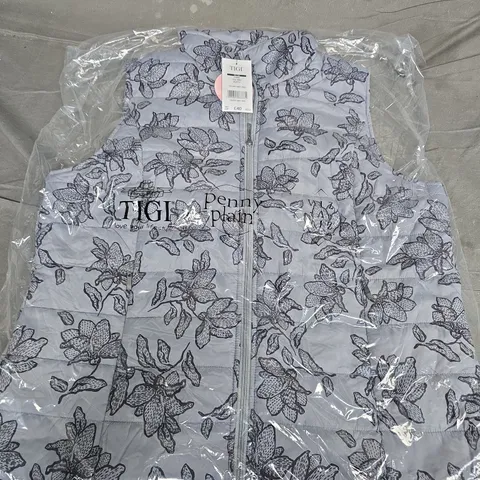 BAGGED TIGI PUTTY FLORAL BODYWARMER IN GREY - 18/20