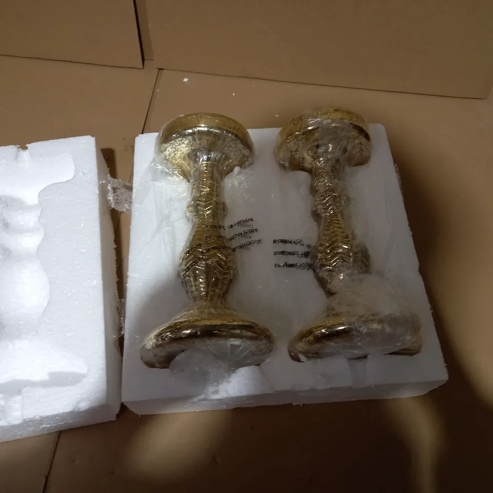 ALISON CORK PRE-LIT SET OF 2 MERCURY GLASS CANDLE HOLDERS