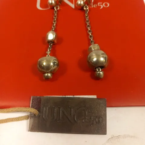 BAGGED UNO DE 50 BEADS DROP EARRINGS