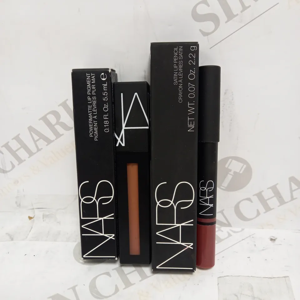 LOT OF 2 NARS PRODUCTS TO INCLUDE SATIN LIP PENCIL - BALBOA 9246 & POWERMATTE LIP PIGMENT - GET IT ON 2764