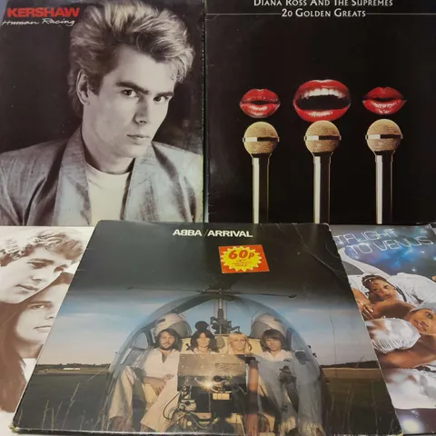10 ASSORTED VINYL RECORDS TO INCLUDE ABBA ARRIVAL, DIANA ROSS AND THE SUPREMES 20 GOLDEN GREATS, NIK KERSHAW HUMAN RACING, ETC
