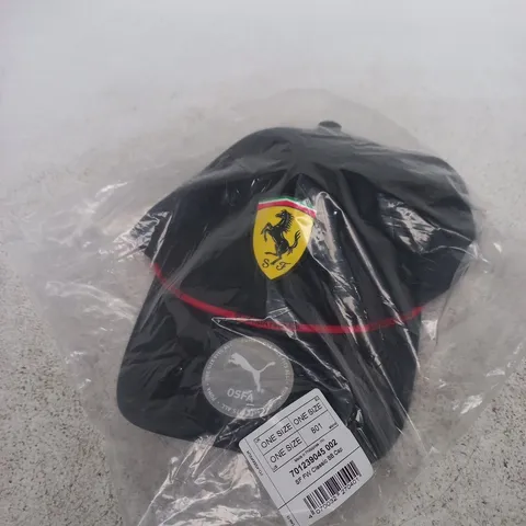 BLACK CAP WITH FERRARI CREST – ONE SIZE (OSFA) SF FW CLASSIC BB CAP
