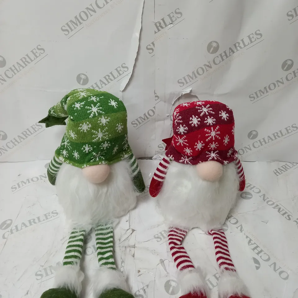 FESTIVE PAIR OF PRE-LIT GNOME DANGLY LEGS