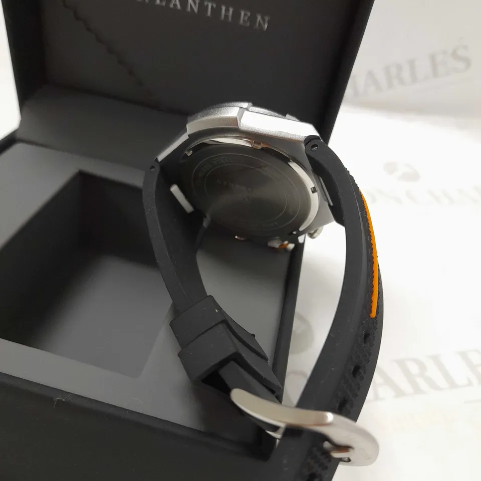 VONLANTHEN CHRONO TRIPLE DIAL BLACK RUBBER STRAP WATCH