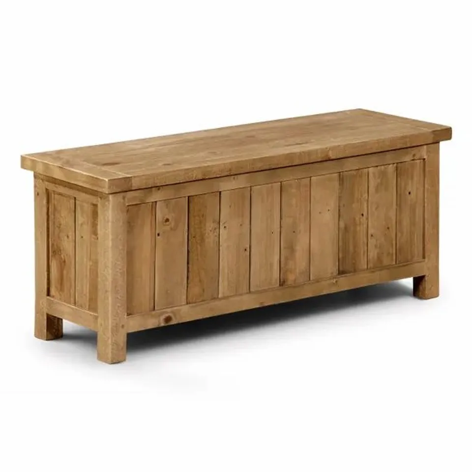 BOXED ASPEN ROUGH SAWN PINE STORAGE BENCH