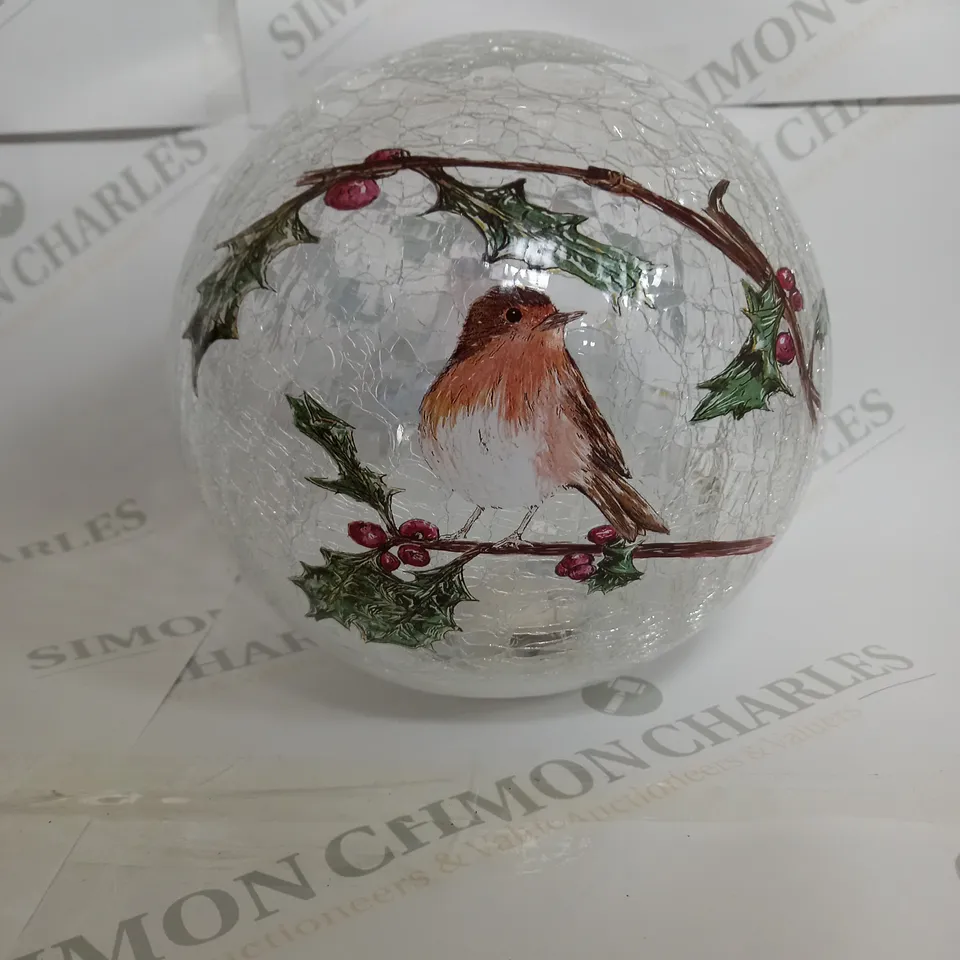 SEASONAL GLASS GLOBE DECORATION WITH LED LIGHTS