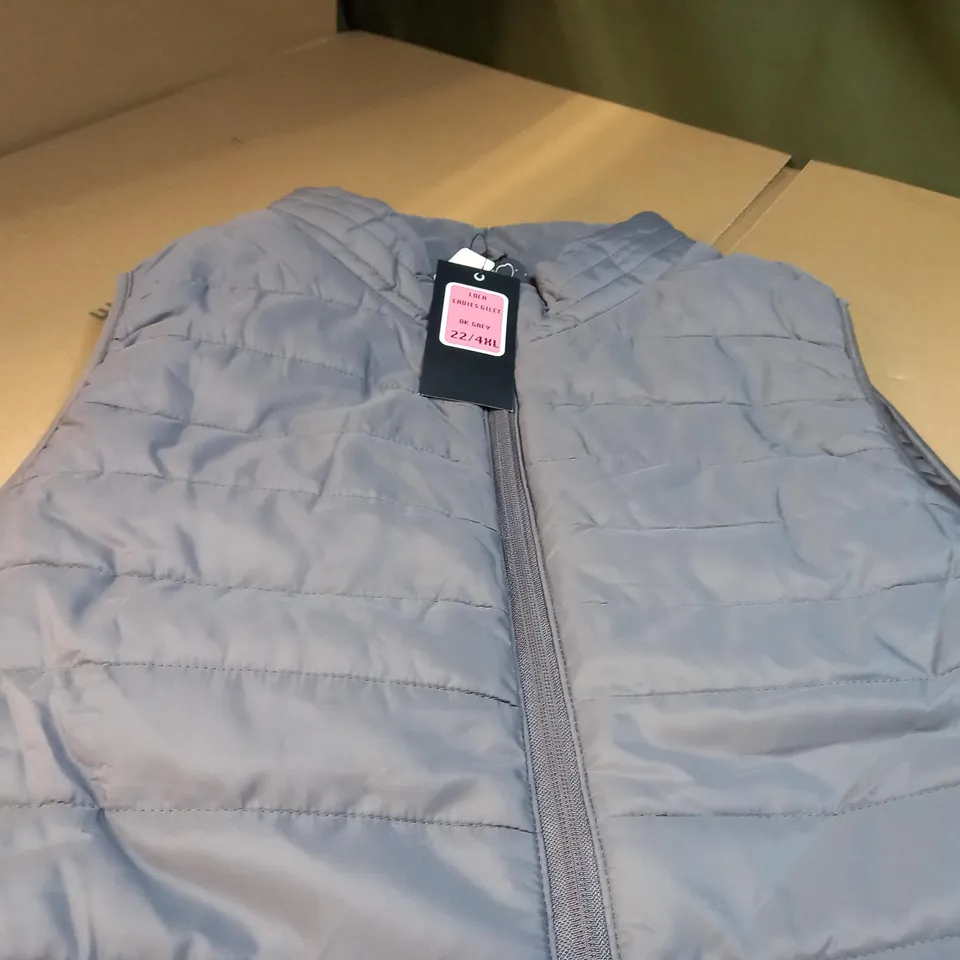 DESIGNER LIGHT GREY PADDED GILET - 4XL