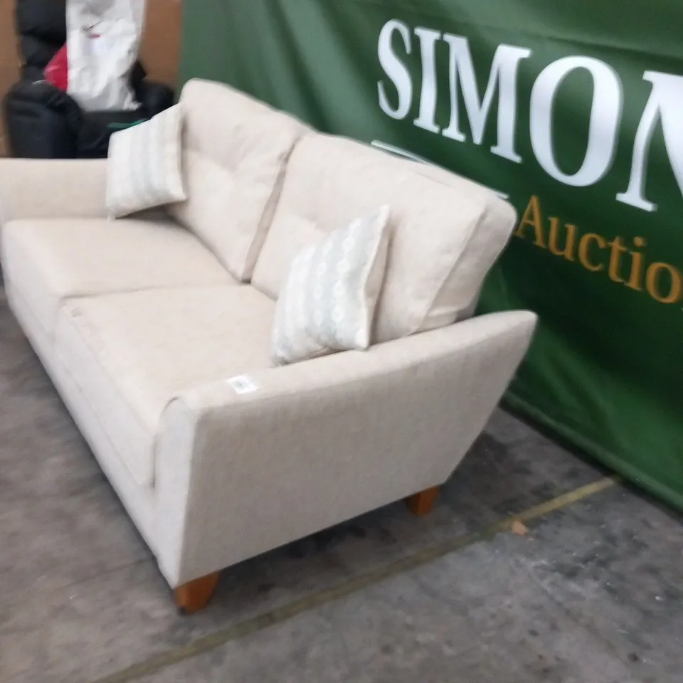 DESIGNER ASHLEY BEIGE FABRIC TWO SEATER SOFA