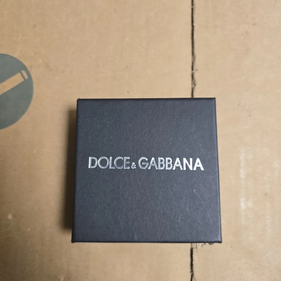 DOLCE & GABBANA GOLD-TONE CHERRY DROP EARRINGS WITH DG LOGO – BOXED