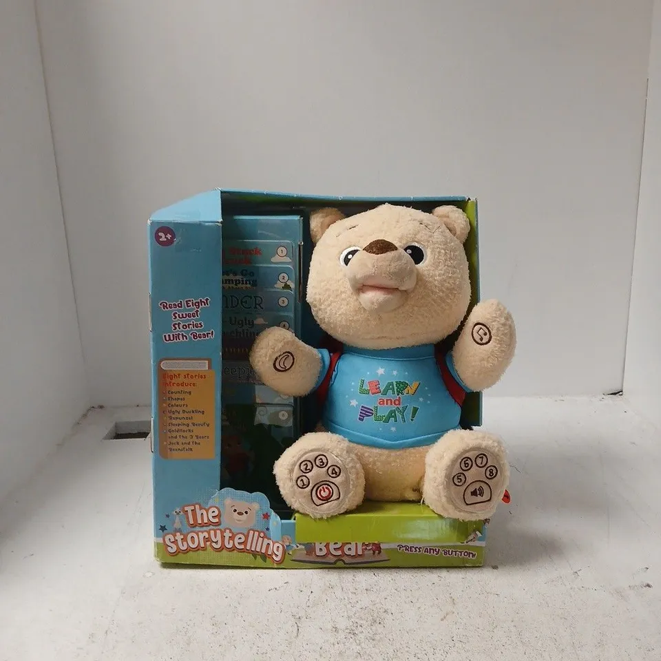 THE STORYTELLING BEAR PLUSH TOY – BLUE SHIRT, BOXED 