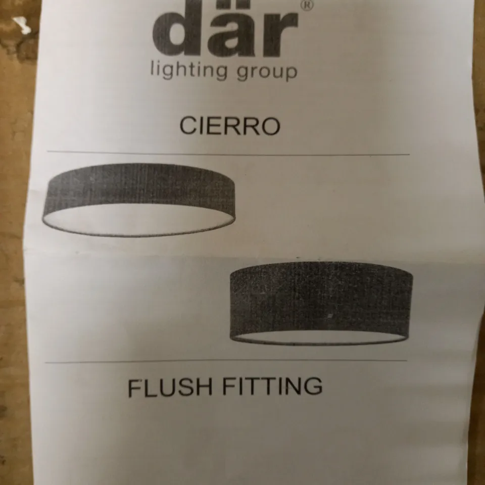 DAR LIGHTING CIERRO 6LT FLUSH GREY LIGHT FIXTURE - COLLECTION ONLY