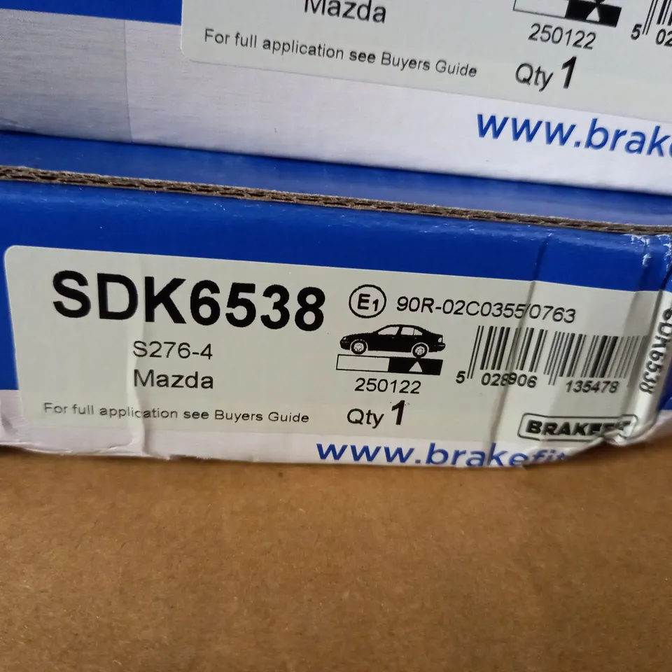 LOT OF 2 BOXED BRAKEFIT SINGLE BRAKE DISCS FOR MAZDA - SDK6538