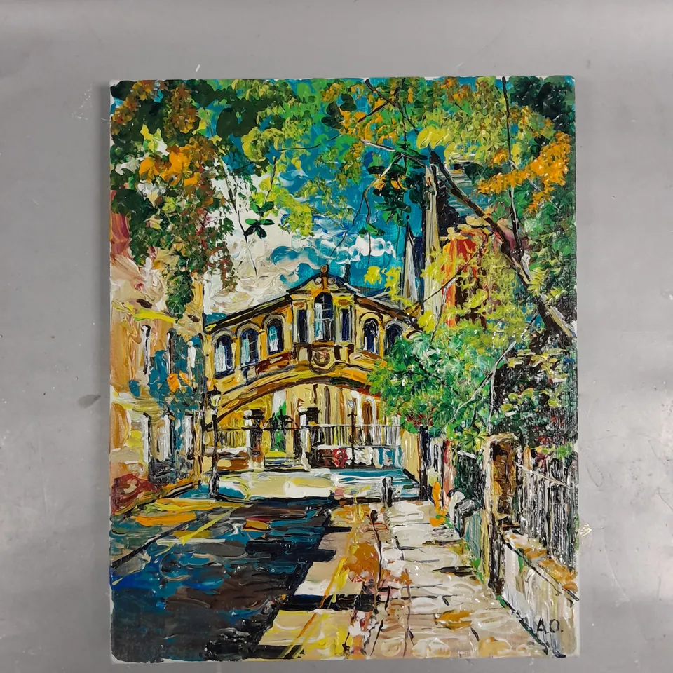 SIGNED ALEKSANDRE OSEPASHVILI VENICE CANAL SCENE CANVAS PAINTING 