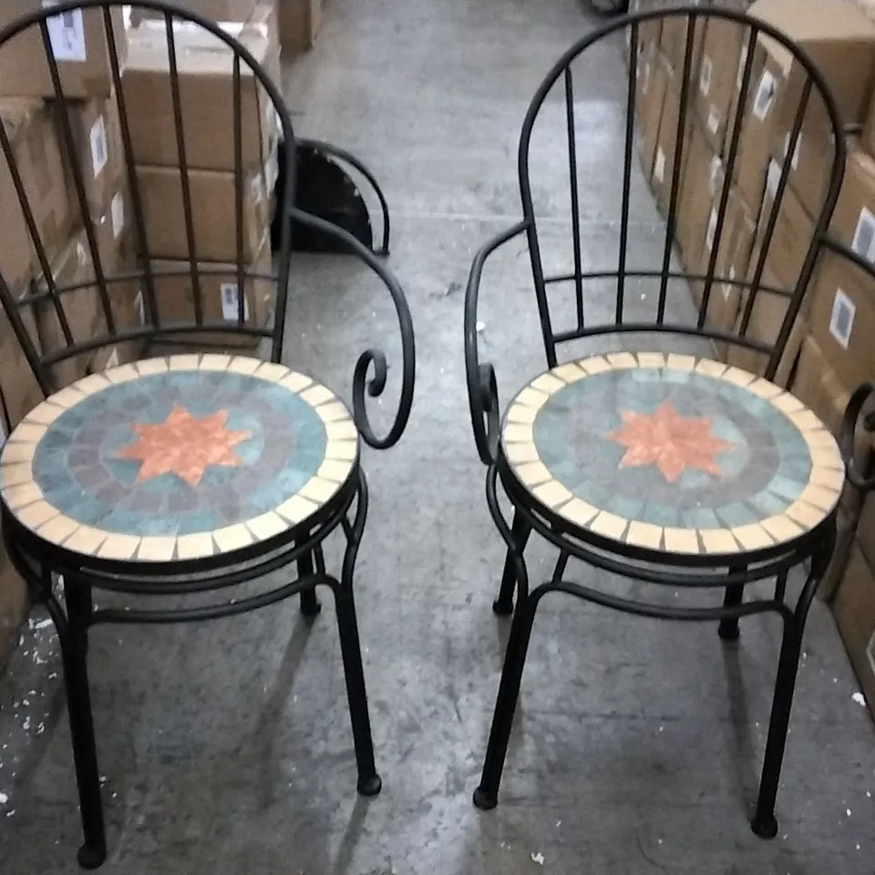 SET OF 2 MOSAIC CHAIRS