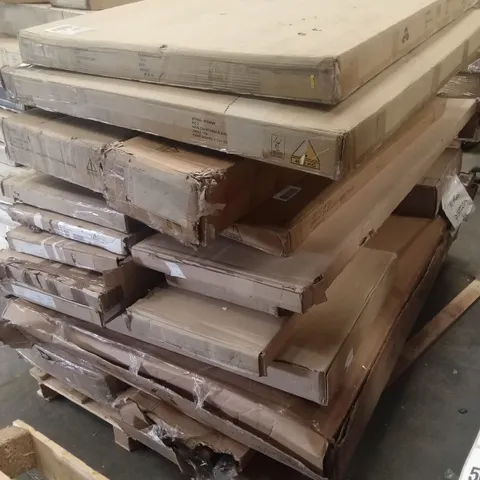 PALLET OF ASSORTED DESIGNER INCOMPLETE FURNITURE PARTS AND PIECES